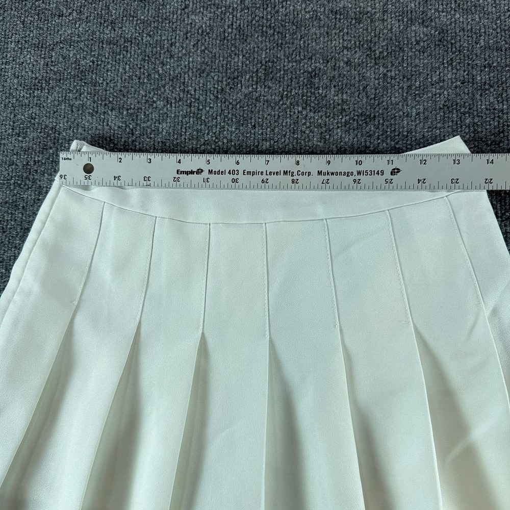 Fashion & dyt White Pleated Mini Skirt Preppy Tennis Schoolgirl Size Medium - Picture 3 of 5